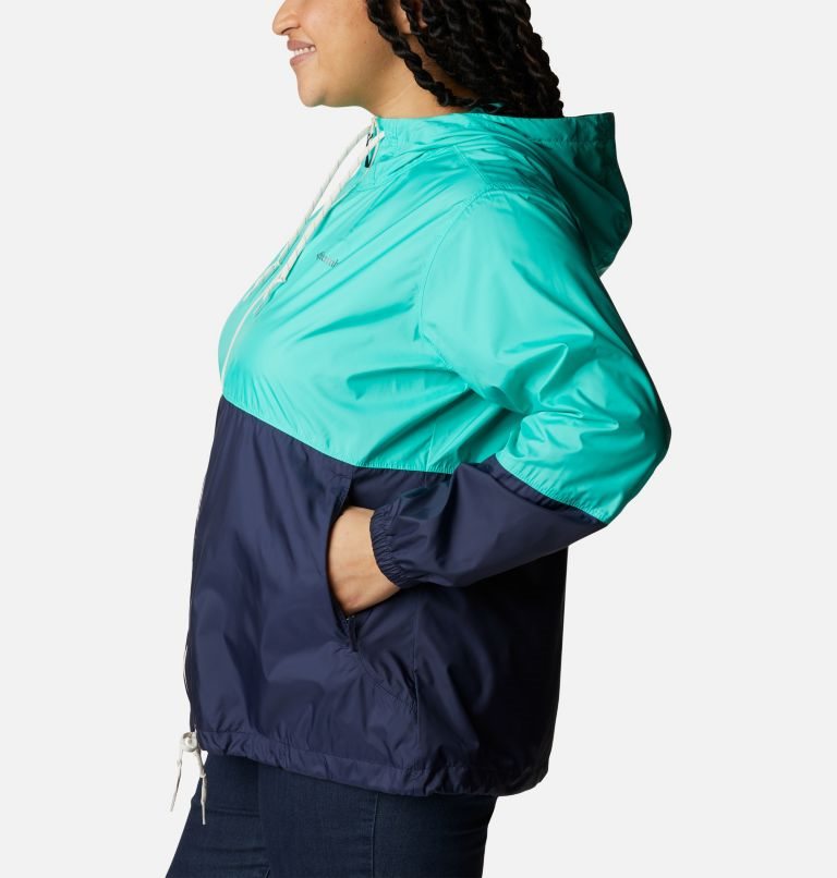Women's Columbia Flash Forward Windbreaker Jackets Turquoise / Navy | Plus Size CA-W5L6C